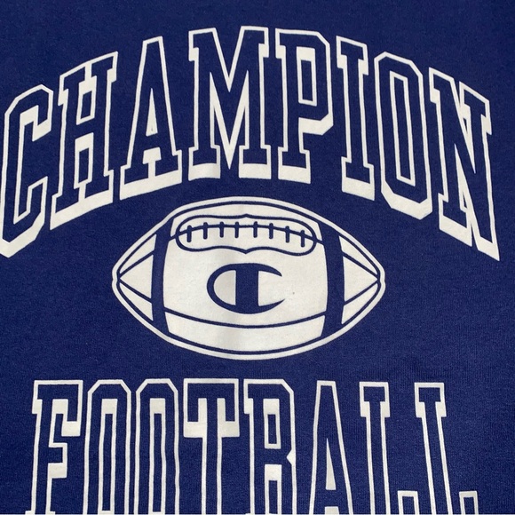 Champion‎ Football Navy Unisex Pullover Sweater Large - Picture 2 of 8